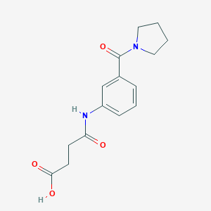 molecular formula C15H18N2O4 B355023 4-Oxo-4-[3-(1-pyrrolidinylcarbonyl)anilino]-butanoic acid CAS No. 1003683-04-2