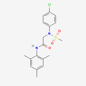 molecular formula C18H21ClN2O3S B3550276 N~2~-(4-chlorophenyl)-N~1~-mesityl-N~2~-(methylsulfonyl)glycinamide 