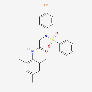 molecular formula C23H23BrN2O3S B3550285 N~2~-(4-bromophenyl)-N~1~-mesityl-N~2~-(phenylsulfonyl)glycinamide 