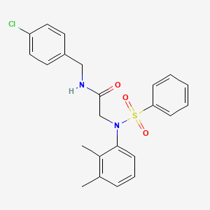 molecular formula C23H23ClN2O3S B3550302 N-[(4-CHLOROPHENYL)METHYL]-2-[N-(2,3-DIMETHYLPHENYL)BENZENESULFONAMIDO]ACETAMIDE 