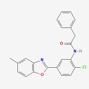 molecular formula C22H17ClN2O2 B3550329 N-[2-chloro-5-(5-methyl-1,3-benzoxazol-2-yl)phenyl]-2-phenylacetamide 