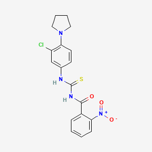 molecular formula C18H17ClN4O3S B3550357 N-{[3-chloro-4-(pyrrolidin-1-yl)phenyl]carbamothioyl}-2-nitrobenzamide 