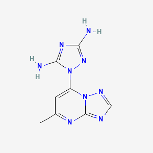 molecular formula C8H9N9 B3550360 1-(5-methyl[1,2,4]triazolo[1,5-a]pyrimidin-7-yl)-1H-1,2,4-triazole-3,5-diamine 