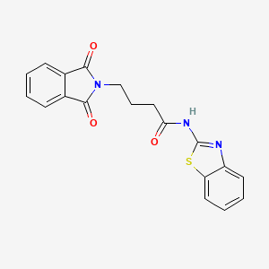 molecular formula C19H15N3O3S B3550367 N-1,3-benzothiazol-2-yl-4-(1,3-dioxo-1,3-dihydro-2H-isoindol-2-yl)butanamide 