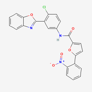molecular formula C24H14ClN3O5 B3550383 N-[3-(1,3-benzoxazol-2-yl)-4-chlorophenyl]-5-(2-nitrophenyl)-2-furamide 
