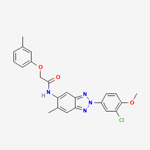 molecular formula C23H21ClN4O3 B3550395 N-[2-(3-chloro-4-methoxyphenyl)-6-methyl-2H-benzotriazol-5-yl]-2-(3-methylphenoxy)acetamide 
