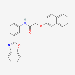 molecular formula C26H20N2O3 B3550396 N-[5-(1,3-benzoxazol-2-yl)-2-methylphenyl]-2-(naphthalen-2-yloxy)acetamide 