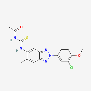 molecular formula C17H16ClN5O2S B3550423 N-[[2-(3-chloro-4-methoxyphenyl)-6-methylbenzotriazol-5-yl]carbamothioyl]acetamide 