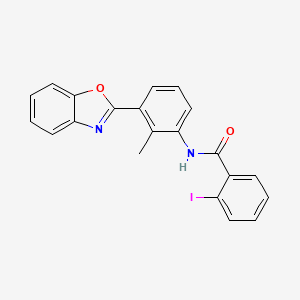 molecular formula C21H15IN2O2 B3550435 N-[3-(1,3-benzoxazol-2-yl)-2-methylphenyl]-2-iodobenzamide 