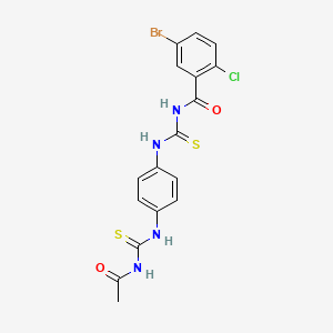 molecular formula C17H14BrClN4O2S2 B3550436 N-{[(4-{[(acetylamino)carbonothioyl]amino}phenyl)amino]carbonothioyl}-5-bromo-2-chlorobenzamide 
