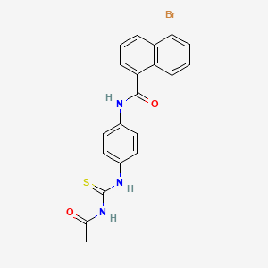 molecular formula C20H16BrN3O2S B3550440 N-{4-[(acetylcarbamothioyl)amino]phenyl}-5-bromonaphthalene-1-carboxamide 