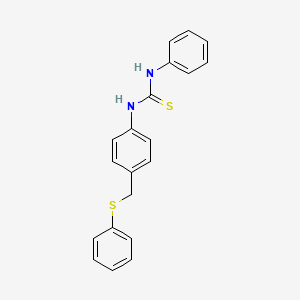 molecular formula C20H18N2S2 B3550537 N-phenyl-N'-{4-[(phenylthio)methyl]phenyl}thiourea 