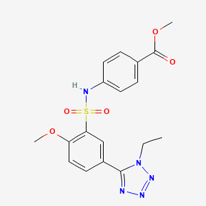 molecular formula C18H19N5O5S B3550545 methyl 4-({[5-(1-ethyl-1H-tetrazol-5-yl)-2-methoxyphenyl]sulfonyl}amino)benzoate 