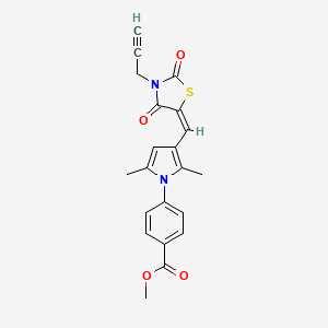 molecular formula C21H18N2O4S B3550562 methyl 4-(3-{(E)-[2,4-dioxo-3-(prop-2-yn-1-yl)-1,3-thiazolidin-5-ylidene]methyl}-2,5-dimethyl-1H-pyrrol-1-yl)benzoate 