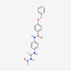 molecular formula C23H21N3O3S B3550597 N-(4-{[(acetylamino)carbonothioyl]amino}phenyl)-4-(benzyloxy)benzamide 
