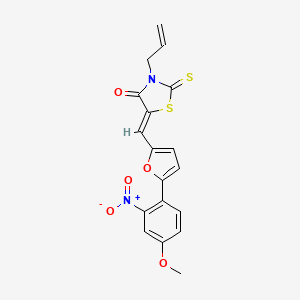 molecular formula C18H14N2O5S2 B3550606 (5Z)-5-{[5-(4-Methoxy-2-nitrophenyl)furan-2-YL]methylidene}-3-(prop-2-EN-1-YL)-2-sulfanylidene-1,3-thiazolidin-4-one 