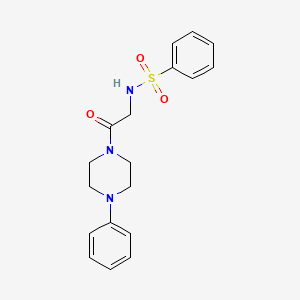 molecular formula C18H21N3O3S B3550616 N-[2-Oxo-2-(4-phenyl-piperazin-1-yl)-ethyl]-benzenesulfonamide 