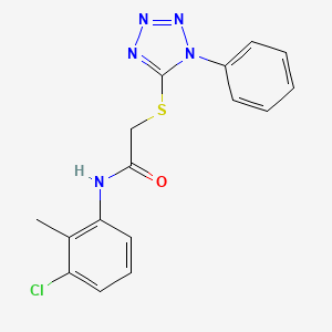 molecular formula C16H14ClN5OS B3550634 N-(3-chloro-2-methylphenyl)-2-[(1-phenyl-1H-tetrazol-5-yl)sulfanyl]acetamide 