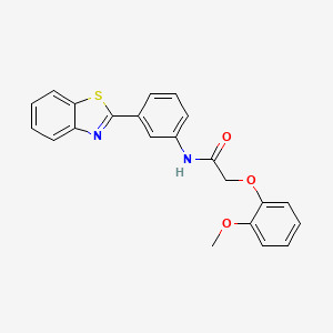 molecular formula C22H18N2O3S B3550641 N-[3-(1,3-benzothiazol-2-yl)phenyl]-2-(2-methoxyphenoxy)acetamide 