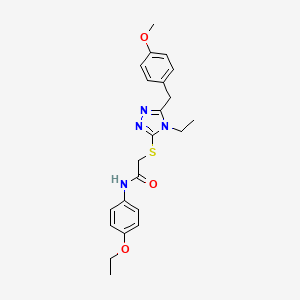 molecular formula C22H26N4O3S B3550660 N-(4-ethoxyphenyl)-2-{[4-ethyl-5-(4-methoxybenzyl)-4H-1,2,4-triazol-3-yl]sulfanyl}acetamide 