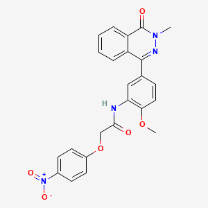 molecular formula C24H20N4O6 B3550733 N-[2-methoxy-5-(3-methyl-4-oxo-3,4-dihydrophthalazin-1-yl)phenyl]-2-(4-nitrophenoxy)acetamide 