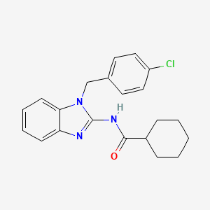 molecular formula C21H22ClN3O B3550746 N-{1-[(4-CHLOROPHENYL)METHYL]-1H-1,3-BENZODIAZOL-2-YL}CYCLOHEXANECARBOXAMIDE 