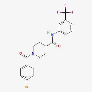 molecular formula C20H18BrF3N2O2 B3550762 1-(4-bromobenzoyl)-N-[3-(trifluoromethyl)phenyl]piperidine-4-carboxamide 
