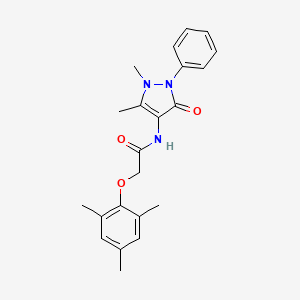 molecular formula C22H25N3O3 B3550766 N-(1,5-dimethyl-3-oxo-2-phenyl-2,3-dihydro-1H-pyrazol-4-yl)-2-(mesityloxy)acetamide 