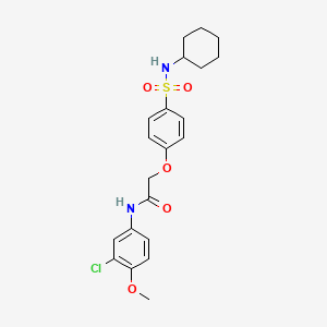 molecular formula C21H25ClN2O5S B3550811 N-(3-chloro-4-methoxyphenyl)-2-{4-[(cyclohexylamino)sulfonyl]phenoxy}acetamide 