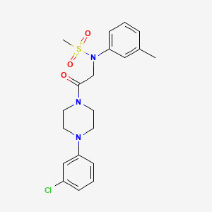 molecular formula C20H24ClN3O3S B3550815 N-{2-[4-(3-Chloro-phenyl)-piperazin-1-yl]-2-oxo-ethyl}-N-m-tolyl-methanesulfonamide 
