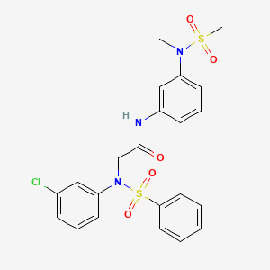 molecular formula C22H22ClN3O5S2 B3550837 N~2~-(3-chlorophenyl)-N~1~-{3-[methyl(methylsulfonyl)amino]phenyl}-N~2~-(phenylsulfonyl)glycinamide 