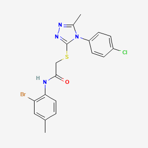 molecular formula C18H16BrClN4OS B3550841 N-(2-bromo-4-methylphenyl)-2-{[4-(4-chlorophenyl)-5-methyl-4H-1,2,4-triazol-3-yl]thio}acetamide 
