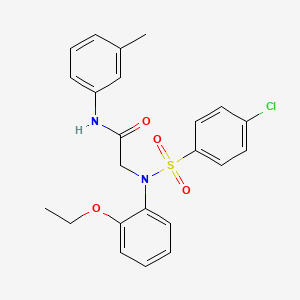 molecular formula C23H23ClN2O4S B3550849 N~2~-[(4-chlorophenyl)sulfonyl]-N~2~-(2-ethoxyphenyl)-N-(3-methylphenyl)glycinamide 