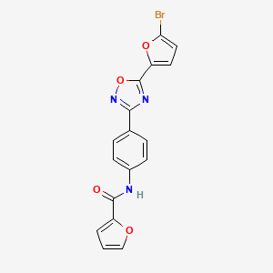 molecular formula C17H10BrN3O4 B3550853 N-[4-[5-(5-bromofuran-2-yl)-1,2,4-oxadiazol-3-yl]phenyl]furan-2-carboxamide CAS No. 6656-22-0