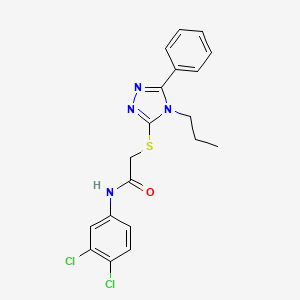 molecular formula C19H18Cl2N4OS B3550860 N-(3,4-dichlorophenyl)-2-[(5-phenyl-4-propyl-4H-1,2,4-triazol-3-yl)thio]acetamide 
