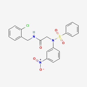 molecular formula C21H18ClN3O5S B3550870 N~1~-(2-chlorobenzyl)-N~2~-(3-nitrophenyl)-N~2~-(phenylsulfonyl)glycinamide 