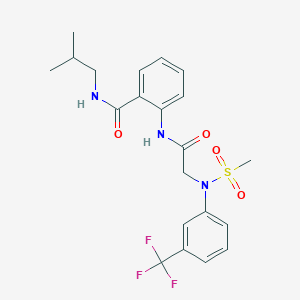 molecular formula C21H24F3N3O4S B3550874 N-isobutyl-2-({N-(methylsulfonyl)-N-[3-(trifluoromethyl)phenyl]glycyl}amino)benzamide 