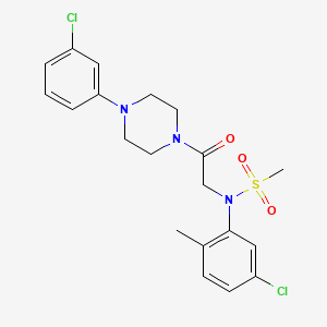 molecular formula C20H23Cl2N3O3S B3550898 N-(5-Chloro-2-methyl-phenyl)-N-{2-[4-(3-chloro-phenyl)-piperazin-1-yl]-2-oxo-ethyl}-methanesulfonamide 
