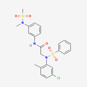 molecular formula C23H24ClN3O5S2 B3550945 N~2~-(5-chloro-2-methylphenyl)-N~1~-{3-[methyl(methylsulfonyl)amino]phenyl}-N~2~-(phenylsulfonyl)glycinamide 