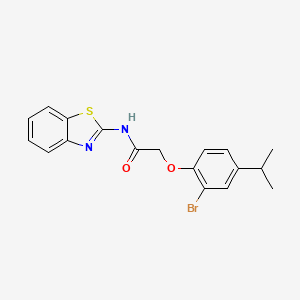 molecular formula C18H17BrN2O2S B3550954 N-1,3-benzothiazol-2-yl-2-(2-bromo-4-isopropylphenoxy)acetamide 