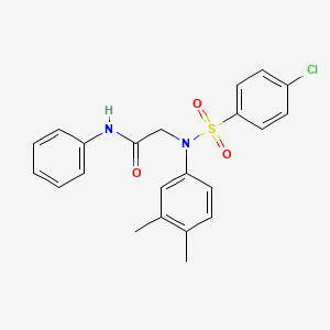 molecular formula C22H21ClN2O3S B3550969 N~2~-[(4-chlorophenyl)sulfonyl]-N~2~-(3,4-dimethylphenyl)-N~1~-phenylglycinamide 