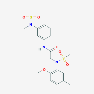molecular formula C19H25N3O6S2 B3551045 N~2~-(2-methoxy-5-methylphenyl)-N~1~-{3-[methyl(methylsulfonyl)amino]phenyl}-N~2~-(methylsulfonyl)glycinamide 