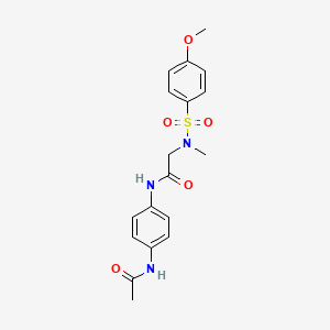 molecular formula C18H21N3O5S B3551062 N-[4-(acetylamino)phenyl]-N~2~-[(4-methoxyphenyl)sulfonyl]-N~2~-methylglycinamide 