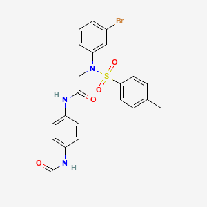 molecular formula C23H22BrN3O4S B3551086 N~1~-[4-(acetylamino)phenyl]-N~2~-(3-bromophenyl)-N~2~-[(4-methylphenyl)sulfonyl]glycinamide 