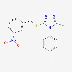 molecular formula C16H13ClN4O2S B3551114 4-(4-chlorophenyl)-3-methyl-5-[(3-nitrobenzyl)thio]-4H-1,2,4-triazole 