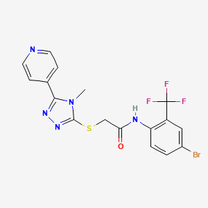 molecular formula C17H13BrF3N5OS B3551134 N-[4-bromo-2-(trifluoromethyl)phenyl]-2-{[4-methyl-5-(4-pyridinyl)-4H-1,2,4-triazol-3-yl]thio}acetamide 