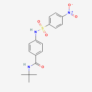 molecular formula C17H19N3O5S B3551135 N-(tert-butyl)-4-{[(4-nitrophenyl)sulfonyl]amino}benzamide 