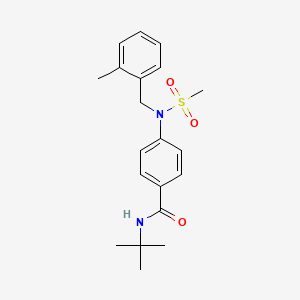 molecular formula C20H26N2O3S B3551140 N-(tert-butyl)-4-[(2-methylbenzyl)(methylsulfonyl)amino]benzamide 