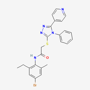 molecular formula C24H22BrN5OS B3551152 N-(4-bromo-2-ethyl-6-methylphenyl)-2-{[4-phenyl-5-(4-pyridinyl)-4H-1,2,4-triazol-3-yl]thio}acetamide 