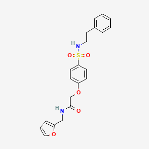molecular formula C21H22N2O5S B3551169 N-(furan-2-ylmethyl)-2-[4-(2-phenylethylsulfamoyl)phenoxy]acetamide 